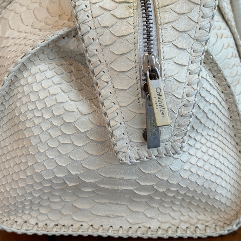Calvin Klein Collection Large White Python Designer  Handbag - Picture 13 of 13